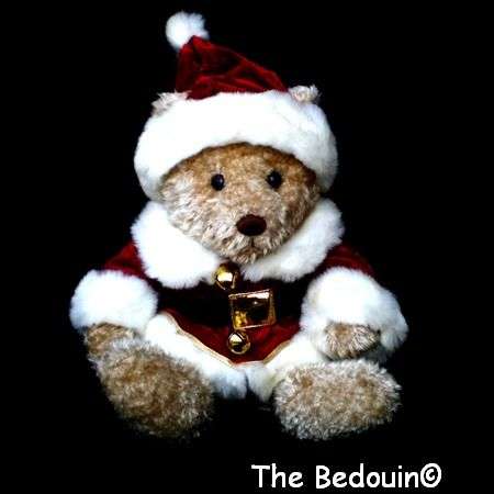 TEDDY BEAR. FATHER CHRISTMAS. Made by Frederick Atkins, NY. 45 cm. Vintage (c 1995)