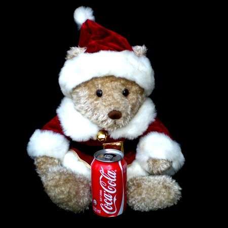 with Coke can.