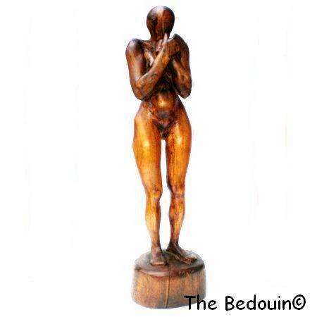 Samuel Sakhia Maphiri (S A Artist born 1942) WOODCARVED NUDE FEMALE FIGURE. 65 cm. (c 1970)