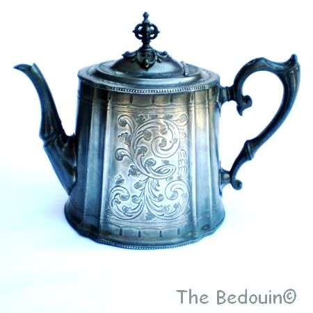 VICTORIAN BRITANNIA METAL TEAPOT. Philip Ashberry & Sons, Sheffield. Antique (c 1880).