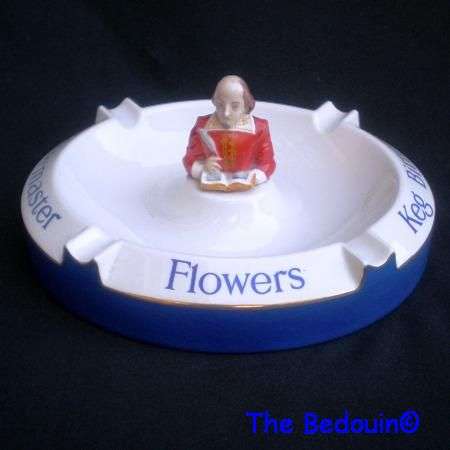 Carltonware 'SHAKESPEARE BREWMASTERS FLOWERS KEG BITTER ' pub ashtray. (1960s - 70s)