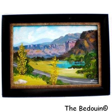 Spok (S A Artist?). MOUNTAIN LANDSCAPE. Original oil Painting. Framed. Vintage (c 1960)