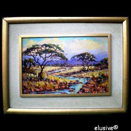 A GIRD (South African Artist). RIVER LANDSCAPE. Orig Oil Painting. Framed.(c 1965)