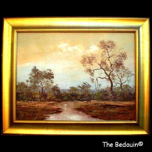 Pierre de Villiers (1921 - 2007). S A Artist. A PAN IN THE BUSHVELD. Oil. (1980s). 60 x 75 cm.
