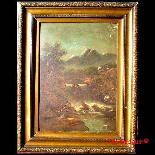 ORIGINAL VICTORIAN OIL  PAINTING (1) by W Collins with BEAUTIFUL  GILT FRAME . Large. c 1890