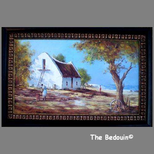 Hansie Potgieter (b 1942). Listed S A Artist. CAPE WEST COAST COTTAGE. Oil. (c 1970). Framed.