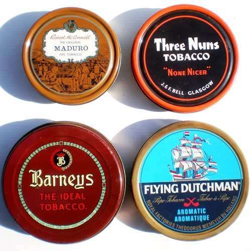 Tobacciana. FOUR VINTAGE SMOKING TOBACCO TINS. One Lot.