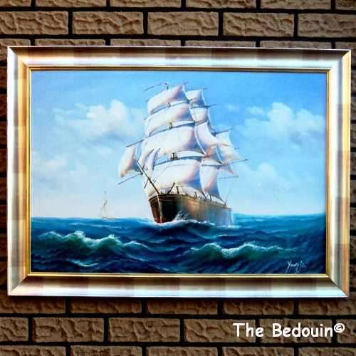 Liu Yongjia (Chinese Artist). SAILING THE HIGH SEAS. Framed Acrylic. 730 x 1030 mm.
