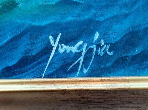 Liu Yongjia (Chinese Artist). SAILING THE HIGH SEAS. Framed Acrylic. 730 x 1030 mm.