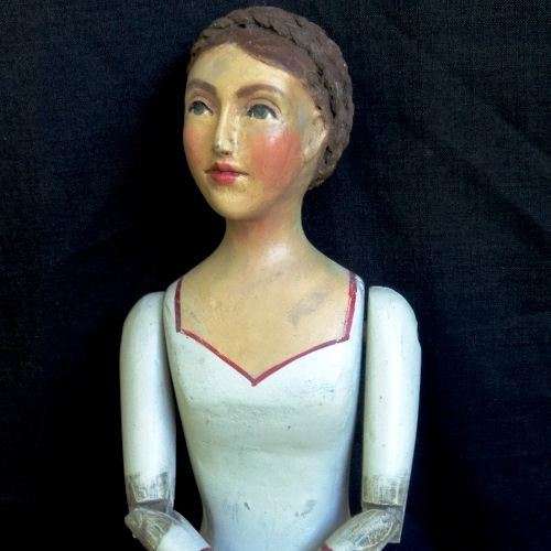 Olga van Wyk. Well - known S A Artist. SITTING ARTICULATED MANNEQUIN. 60 cm tall. Handcrafted.