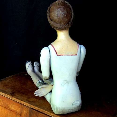 Olga van Wyk. Well - known S A Artist. SITTING ARTICULATED MANNEQUIN. 60 cm tall. Handcrafted.