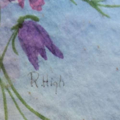 Hettie Swart & R High (SA Artists) - TWO WATER COLOUR PAINTINGS OF COSMOS FLOWERS. Framed. One lot.