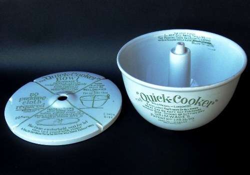 Antique Grimwade's. THE 'QUICK-COOKER' BOWL. 2 1/2 Pints Porcelain Pudding Cooking Bowl.1909 Patent.