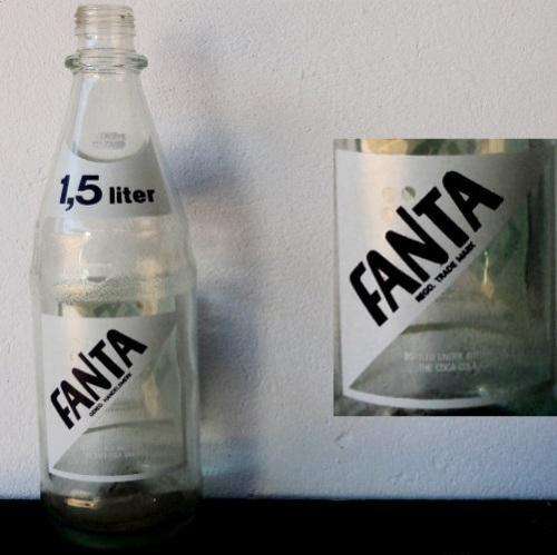 Four Vintage COCA-COLA, FANTA & SPARLETTA returnable 1.5 litre glass bottles. South African.