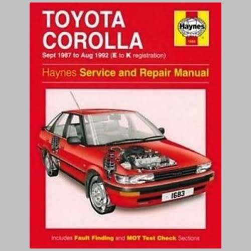Haynes - TOYOTA COROLLA. Sept 1987 - Aug 1992 (E to K reg.) Service and Repair Manual. Hardback.