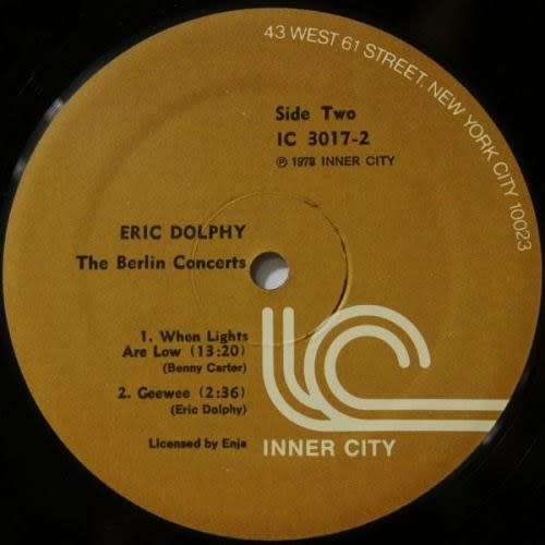 Eric Dolphy. THE BERLIN CONCERTS. 2 x Vinyl 33 rpm LPs. Gatefold (VG+/VG) Jazz (Bop / Free Jazz).