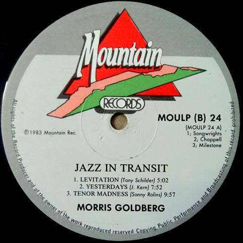 Morris Goldberg - JAZZ IN TRANSIT. 33 rpm. 12` vinyl 2 x LP records (NM/NM). 1983. Cape Jazz. RSA.