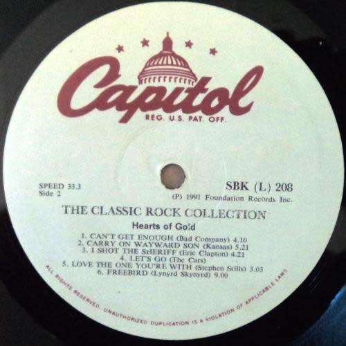 Hearts of Gold - THE CLASSIC ROCK COLLECTION. 33 rpm. 12` LP comp. (NM/NM) 1991. RSA. Classic Rock.
