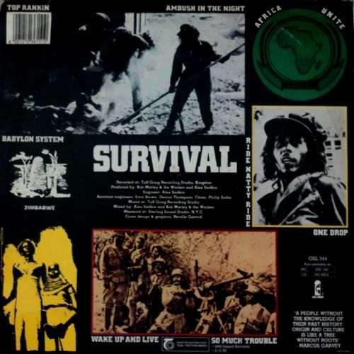Bob Marley and The Wailers - SURVIVAL. 33 rpm 12` LP (VG+/VG) 1990. RSA. Scarce re - issue. Reggae