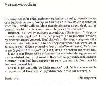 AGTERGROND TOT DIE BOEK OP DIE 'VERANTWOORDING' BLADSY