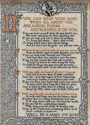 RUDYARD KIPLING'S POEM 'IF'. FRAMED COPY.