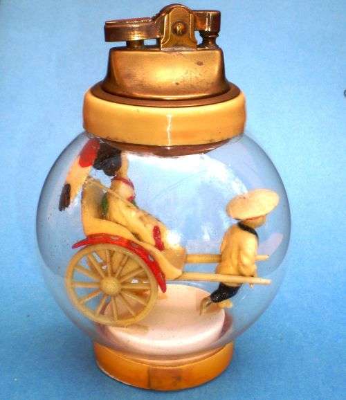 NOVELTY CIGAR LIGHTER. VINTAGE rickshaw. Kitsch!