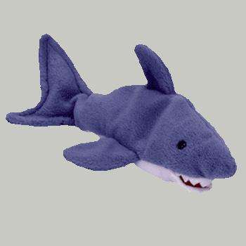 CRUNCH. The Shark (Soft toy). Collectable Ty Beanie Baby. Born January 13,1996. Retired
