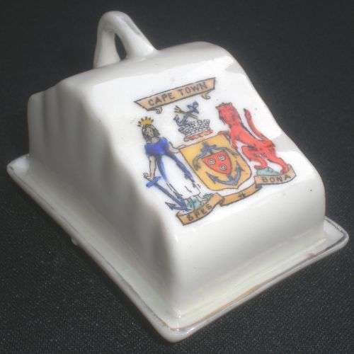 CRESTED WARE. 'Disa Art' (Valentine & Sons, Cape Town). CAPE TOWN CREST. On butter dish.