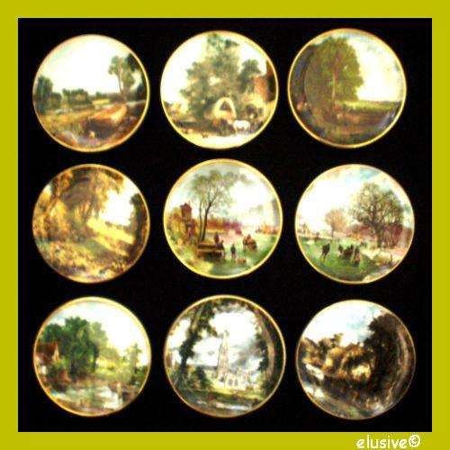 COALPORT BONE CHINA. 9 Miniature display plates from the 'English Landscape Paintings' series.
