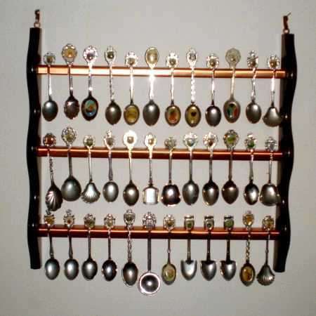 rack with teaspoons