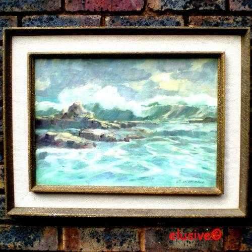 Orig Oil painting. 'Seascape'  by well - known S A artist CHRISTIAAN NICE. Framed. (c 1970)