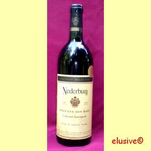 Wine. NEDERBURG. Private Bin R163. Cabernet Sauvignon. 1985. Auction Selection. 750 ml.