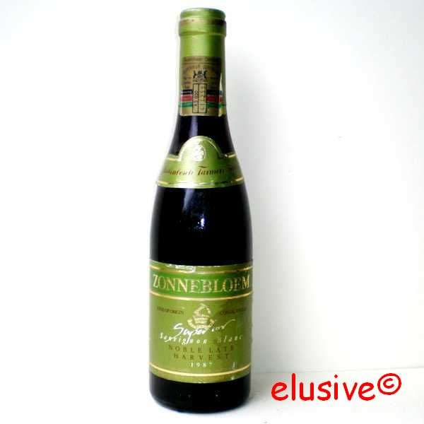 Wine. ZONNEBLOEM. Noble Late Harvest. Superior Sauvignon Blanc 1987. 375 ml (half bottle).