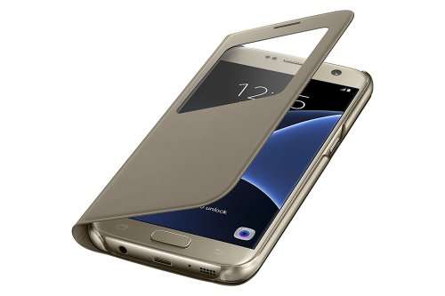 Samsung Galaxy S7 Case S-View Flip Cover - Gold (NOT for S7 EDGE)