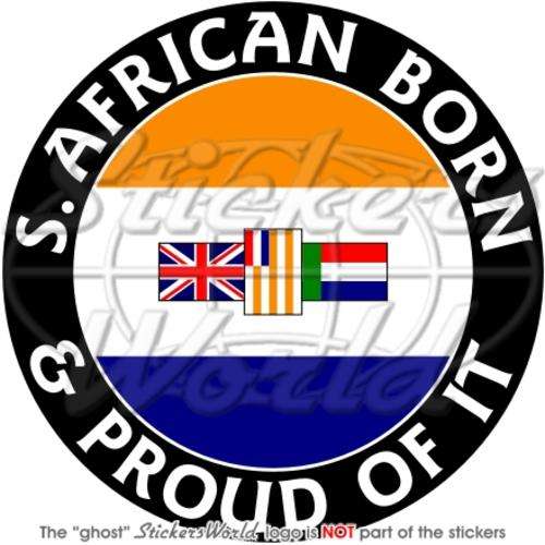 SOUTH AFRICA Former African Born & Proud Vinyl Bumper Sticker-Decal 4" (100mm)