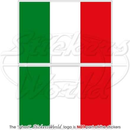 ITALY Italian Flag ITALIA Vinyl Bumper Stickers, Decals 3" (75mm) x2