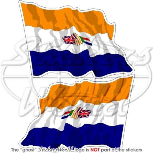 SOUTH AFRICA Former Waving Flag AFRICAN Bumper Stickers, Decals 4,7" (120mm) x2