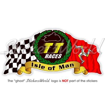 ISLE of MAN TT Races Moto GP Manx UK Bike-Helmet Sticker, Decal 4" (100mm) x1