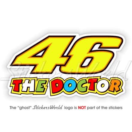 VALENTINO ROSSI 46 'The Doctor' Moto GP Racing, Vinyl Sticker, Decal 4" (100mm)