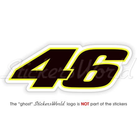 VALENTINO ROSSI 46 Moto GP Racing Vinyl Bike-Helmet Sticker Decal 4.6" (116mm)