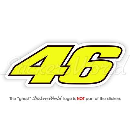 VALENTINO ROSSI 46 Racing Moto GP, Vinyl Bike-Helmet Sticker, Decal 3" (75mm)