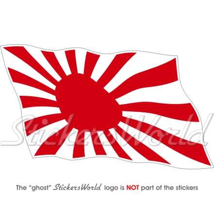 JAPAN Imperial Japanese Navy Waving Flag WW2 Bumper Sticker, Decal 5,5"(140mm)