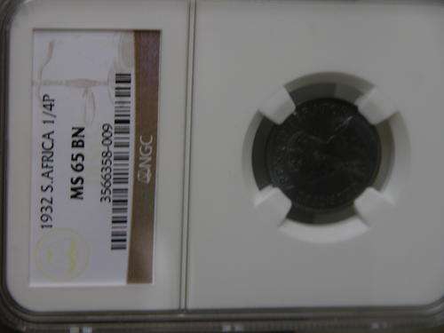 Stunning 1932 Union Quarter Penny NGC MS65