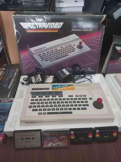 Spectravideo SV318 with data recorder and a few cassettes.