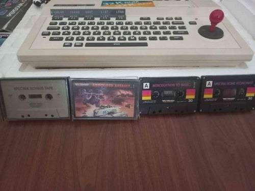 Spectravideo SV318 with data recorder and a few cassettes.