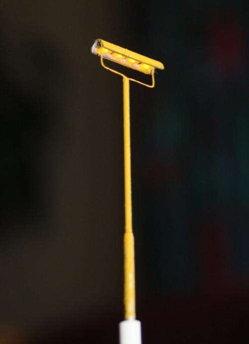 HO scale platform lights. Old style.