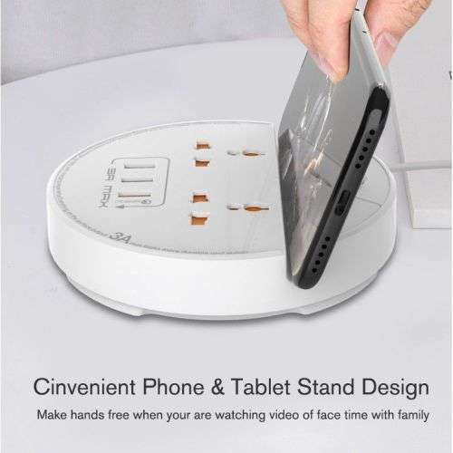 Power Socket  Extension with 2 Universal Socket and 3 USB Ports