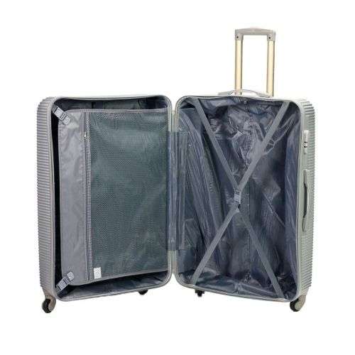 3 Piece Hard Outer Shell Luggage Set - Silver