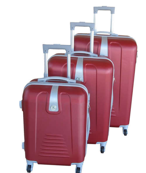 3 Piece Hard Outer Shell Protected Luggage Bag Set - MAROON BIG SIZE BRAND NEW