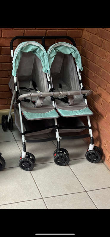 Double Side Twin Baby Stroller Mint Green